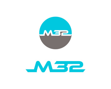 初始字母M32标志设计模板
