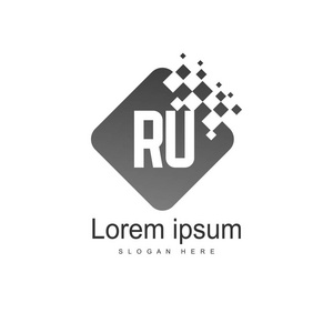 初始ru标志模板.最小字母标志模板设计照片