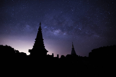  silhouette of The Great Holy Relics Pagoda Nabhamethanidol and 