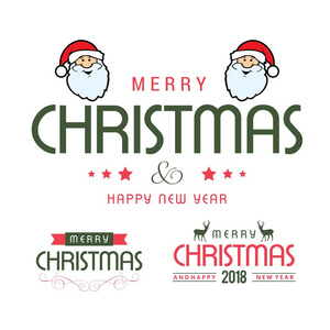 白色背景和创意设计的圣诞快乐卡