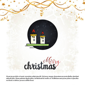 带有创意设计和浅色背景的圣诞快乐卡