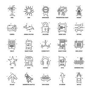 25个商业概念组合线图标