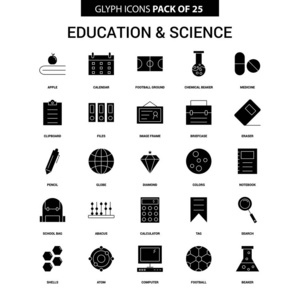 教育与科学雕文矢量图标集