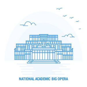  BIG OPERA Blue Landmark. Creative background and Poster Templat