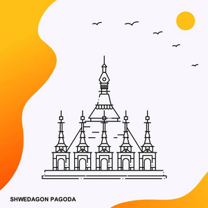 旅行SHWEDAGONPAGODA海报模板