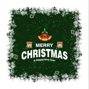 带有字体和绿色背景的圣诞祝福卡