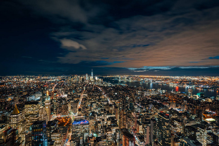 纽约市曼哈顿夜景