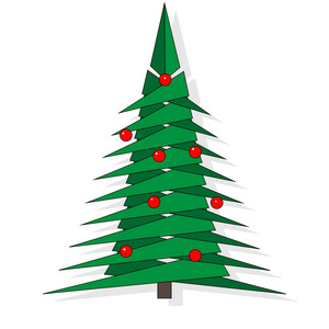 由绿色三角形制成的抽象圣诞树。 圣诞树贺卡背景。 矢量插图。