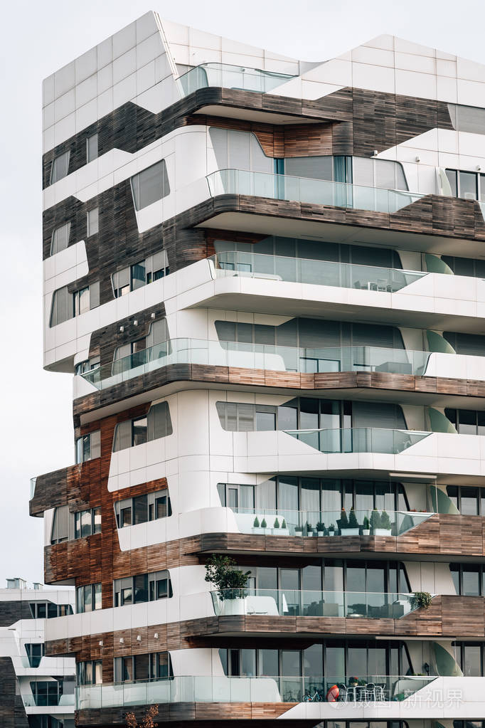 意大利米兰城市生活的现代建筑细节