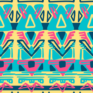 几何民族图案传统设计,为背景纸,服装,包装,织物,突出插图刺绣风格.