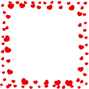 红色的心，在情人节那天的框架