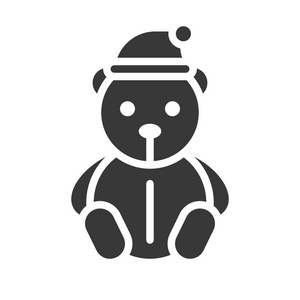 泰迪熊矢量插图圣诞概念简单图标