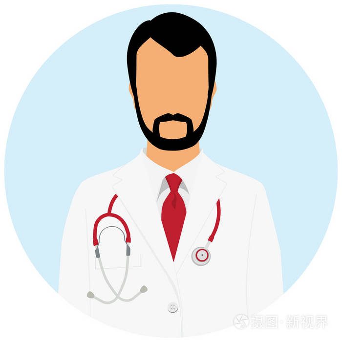 医生图标. 带听诊器的医生. 矢量插图插画-正版商用图片15fvi0-摄图新