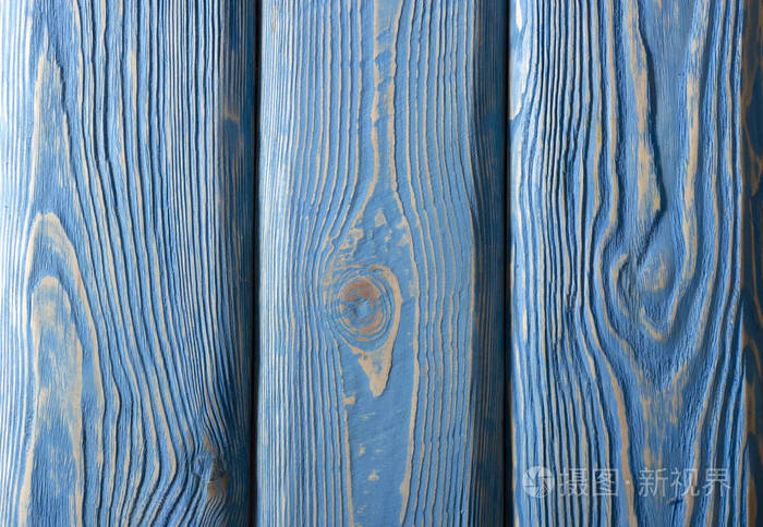 木质纹理老式蓝色面板背景关闭