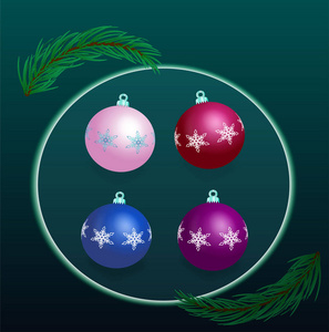 圣诞彩球可以作为设计元素