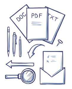 办公室文档和信封草绘器设置向量