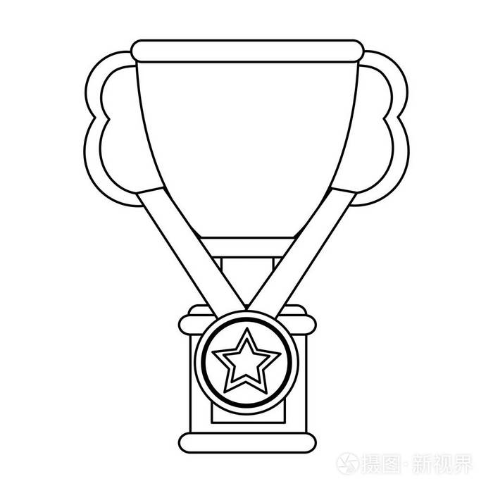 奖杯杯冠军黑色和白色插画-正版商用图片15g021-摄图新视界