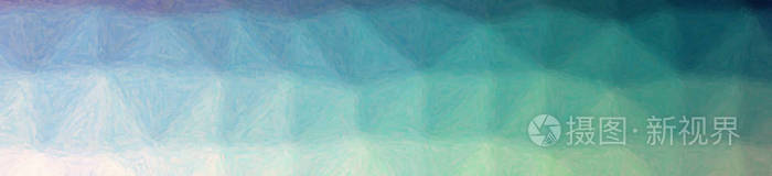 抽象蓝色和绿色Impasto横幅背景插图