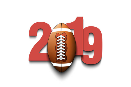2019年新年数字和足球