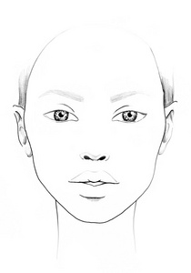 美丽的女人肖像.人脸图.化妆师空白.模板照片