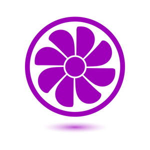 排气扇图标呼吸机符号平面设计风格