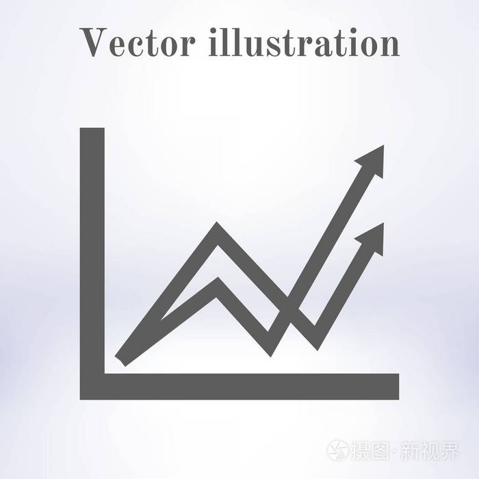 商业图表。 信息图表。 图表图标。 生长图Simbol。 平面设计风格。