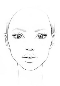 美丽的女人肖像.人脸图.化妆师空白.模板照片