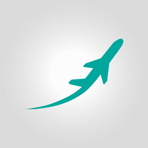 飞机机票航空旅行起飞剪影元素平面符号旅游图标平面设计