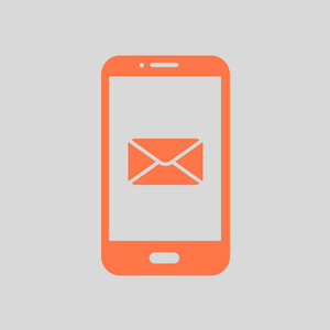 智能手机电子邮件或短信图标。移动邮件标志符号。