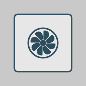 排气扇图标.呼吸机符号.平面设计风格.照片