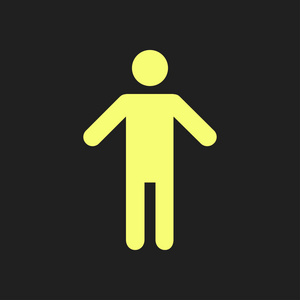 人类男性标志图标. 男厕所. 平的风格.