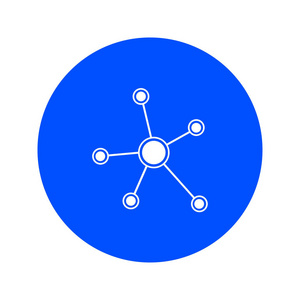 社交网络单一图标。 全球技术。 企业中的社会联系网络。