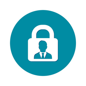 实名认证界面用户登录或认证图标. 平面设计风格.照片