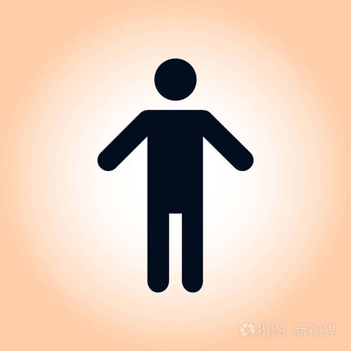 人类男性标志图标男厕所平的风格性别符号是用来表示生物性的象形文字
