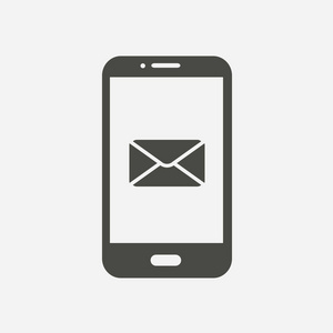 智能手机电子邮件或短信图标。 移动邮件标志符号。