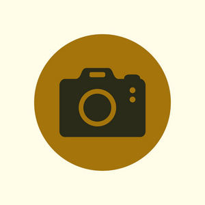 dslr相机标志图标. 数码相机. 平面设计风格.照片