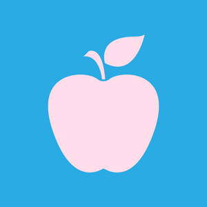 苹果图标。 健康的食物概念。 自然疗法的象征。