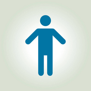 人类男性标志图标. 男厕所. 平的风格.