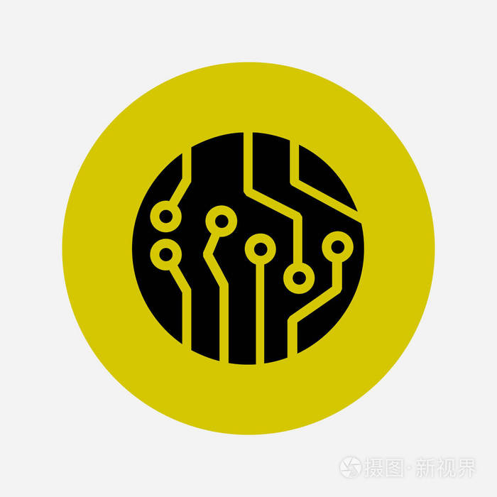 电路板图标技术方案平方符号平面设计风格