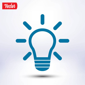 灯光标志图标。 创意思维和商业理念。