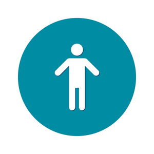 人类男性标志图标. 男厕所. 平的风格.