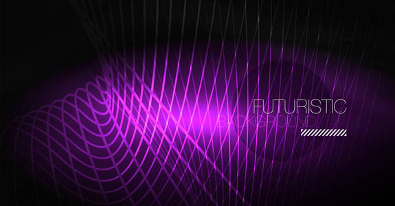 数字技术抽象背景霓虹灯几何设计。抽象的发光线条。五颜六色的技术背景。未来派形状