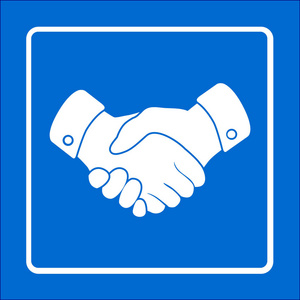 握手标志图标成功的商业象征平面设计风格