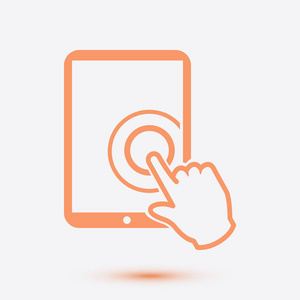 触摸屏平板电脑标志图标. 指针符号.插画-正版商用图片15gp7m-摄图新