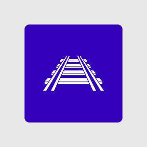 铁路图标。 火车标志。 轨道道路符号。