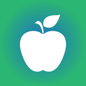 苹果图标。 健康的食物概念。 自然疗法的象征。