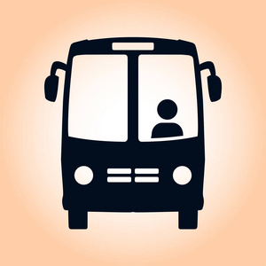 公共汽车图标。校车标志。国际旅游交通。舒适的车辆。
