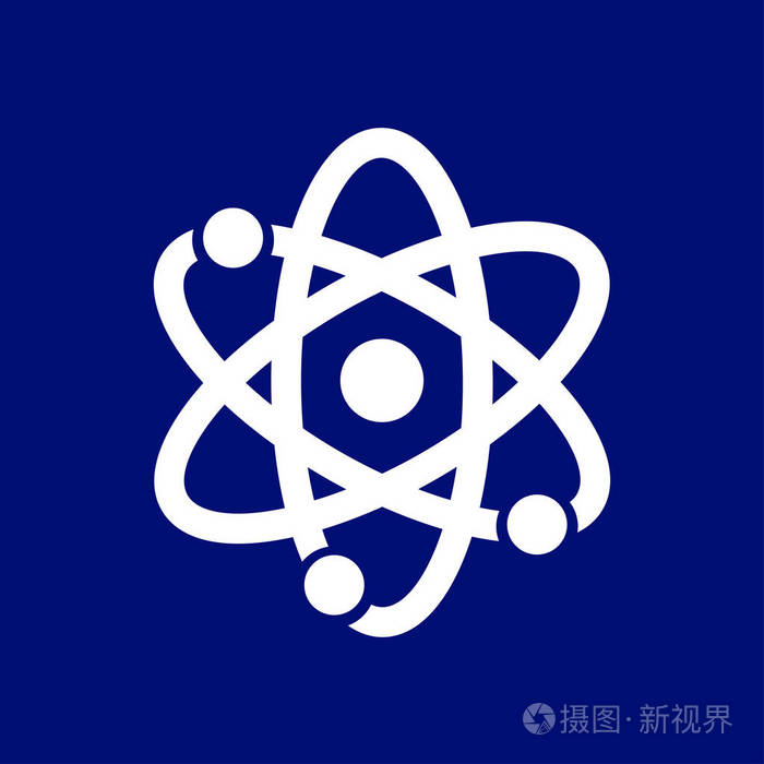 原子部分图标.平面设计风格.