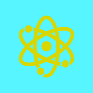 原子符号符号。原子部分图标。平面设计风格。