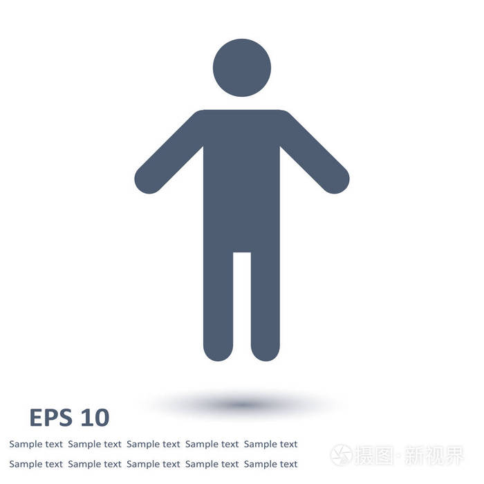 人类男性标志图标. 男厕所. 平的风格.